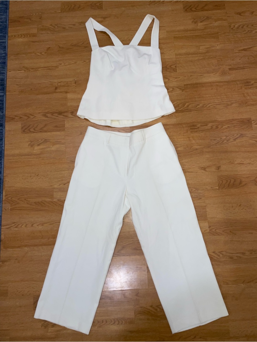 Vintage Jenne Maag White Bridal Pant Suit Co-ord Set.
